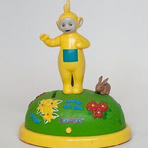 Vintage Teletubbies Laa Laa Animated Musical Piggy Coin Bank Lighted